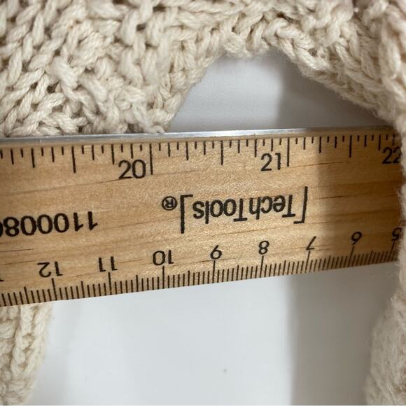 Woolrich Vintage Men Sweater Made In The USA Grandpa Basket Weave Stitch Cream L - Picture 6 of 6